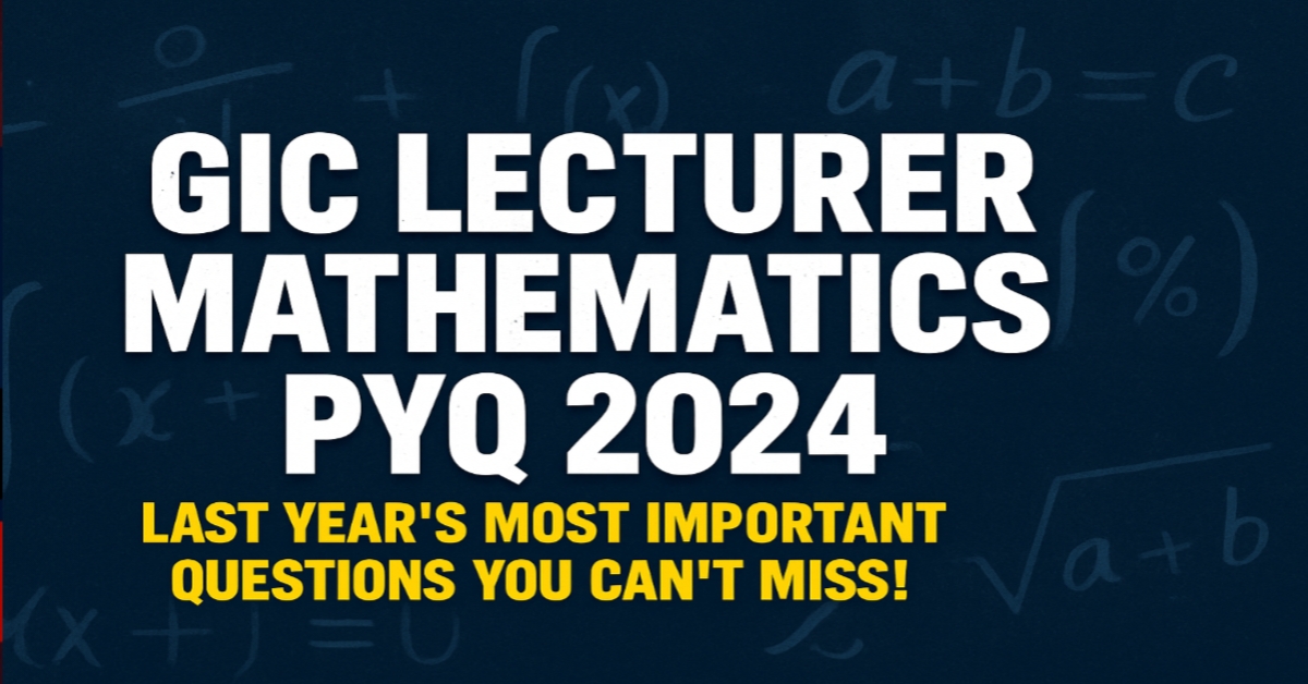 GIC Lecturer Mathematics