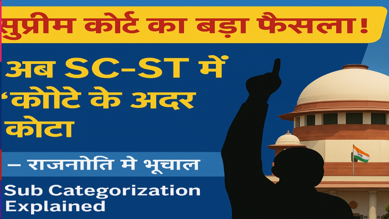 Big decision by the Supreme Court! Now 'quota within quota' for SC-ST - Earthquake in politics | Sub-Categorization Explained